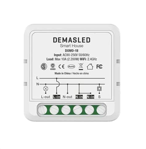 Mini Smart Switch WiFi+RF 4 Canales Demasled