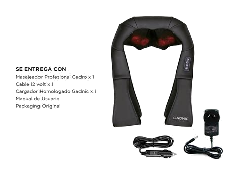 Masajeador Cervical y Lumbar Gadnic 8 Rodillos Bidireccionales