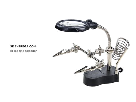 Soporte Soldador Gadnic para Placas Celulares con Lupa