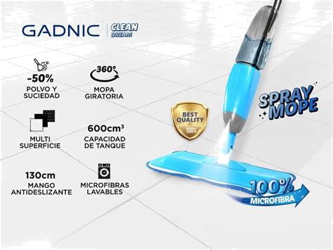 Mopa Gadnic G-Spray Trapeador Microfibra con Rociador