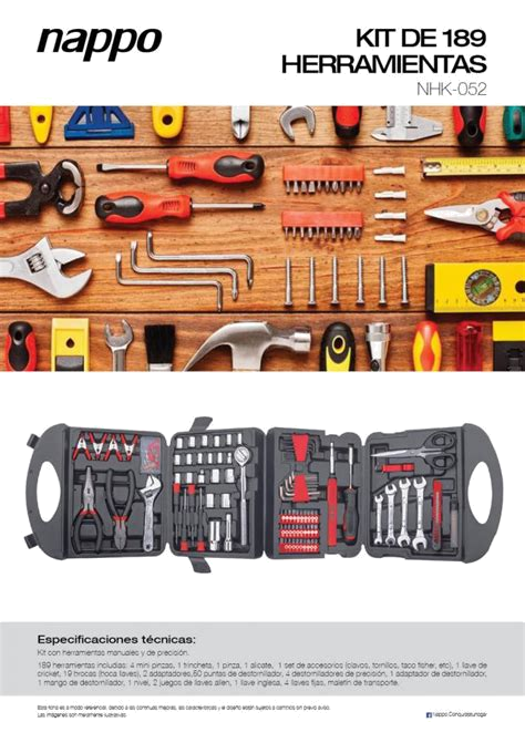 Kit de Herramientas Manuales Nappo 53 Piezas NHK-237